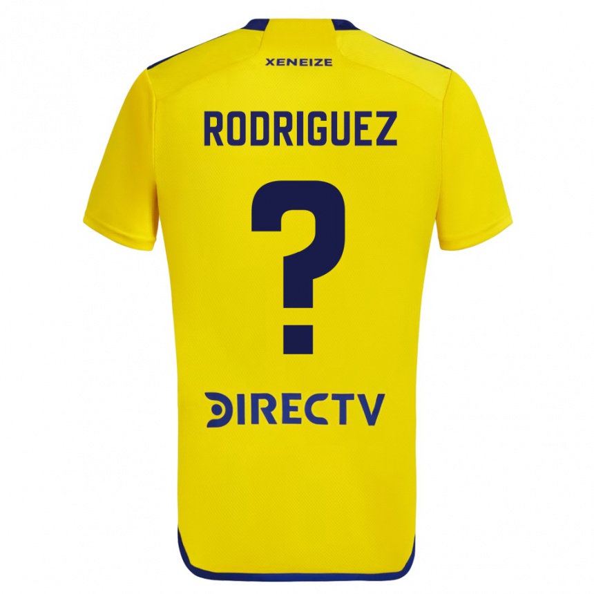 Kids Football Román Rodríguez #0 Yellow Blue Away Jersey 2024/25 T-Shirt Australia