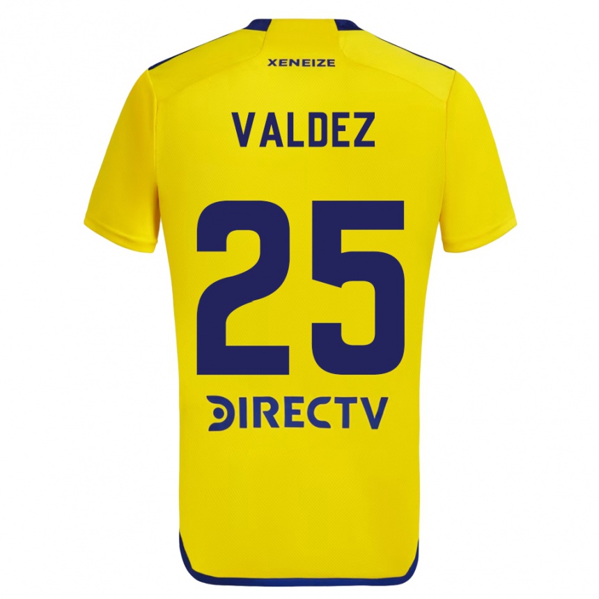 Kids Football Bruno Valdez #25 Yellow Blue Away Jersey 2024/25 T-Shirt Australia