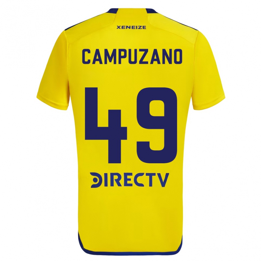 Kids Football Jorman Campuzano #49 Yellow Blue Away Jersey 2024/25 T-Shirt Australia