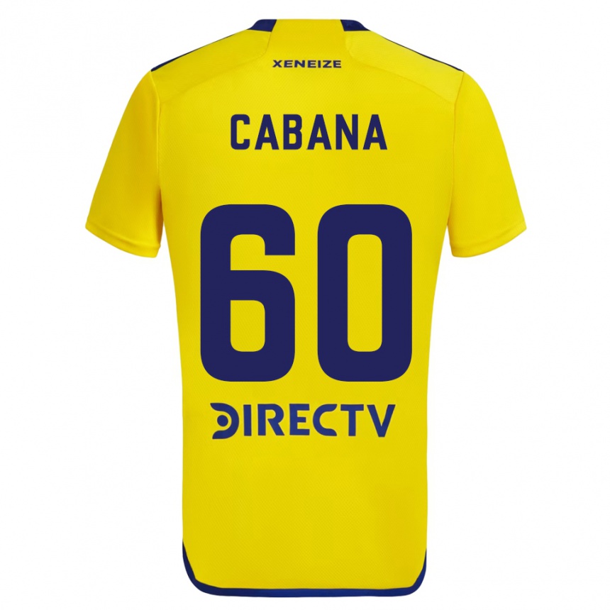 Kids Football Juan Pablo Cabaña #60 Yellow Blue Away Jersey 2024/25 T-Shirt Australia