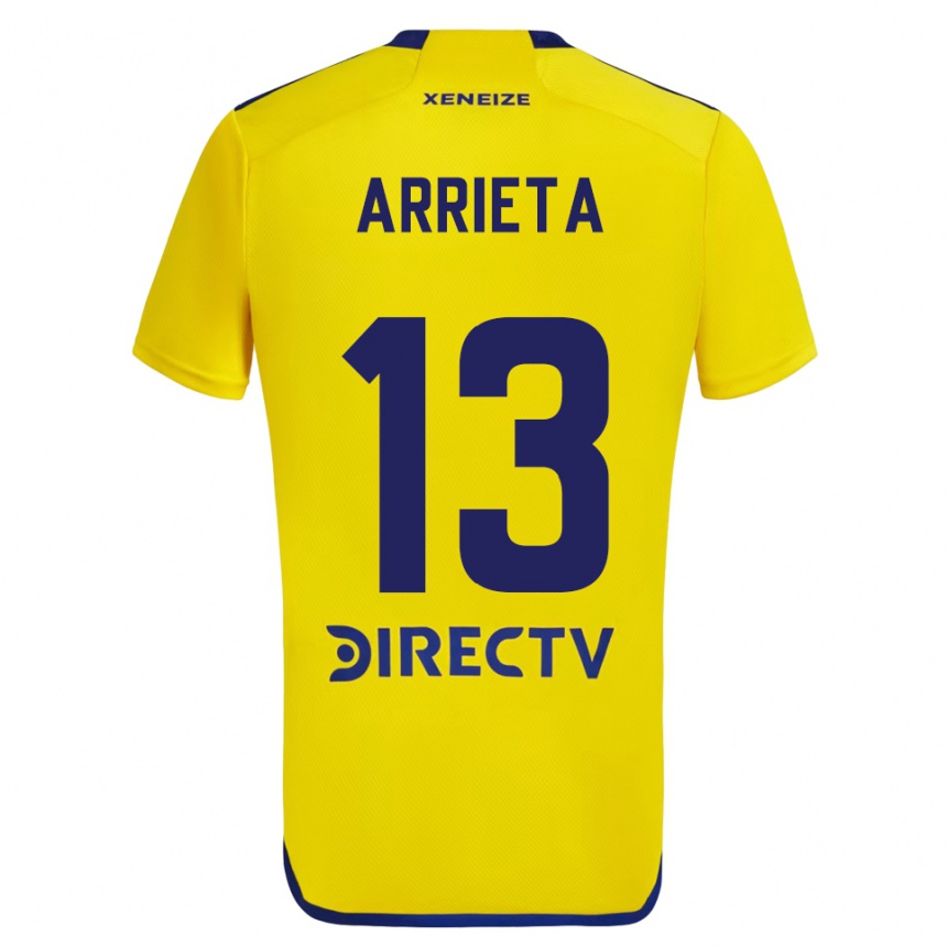 Kids Football Thomás Arrieta #13 Yellow Blue Away Jersey 2024/25 T-Shirt Australia