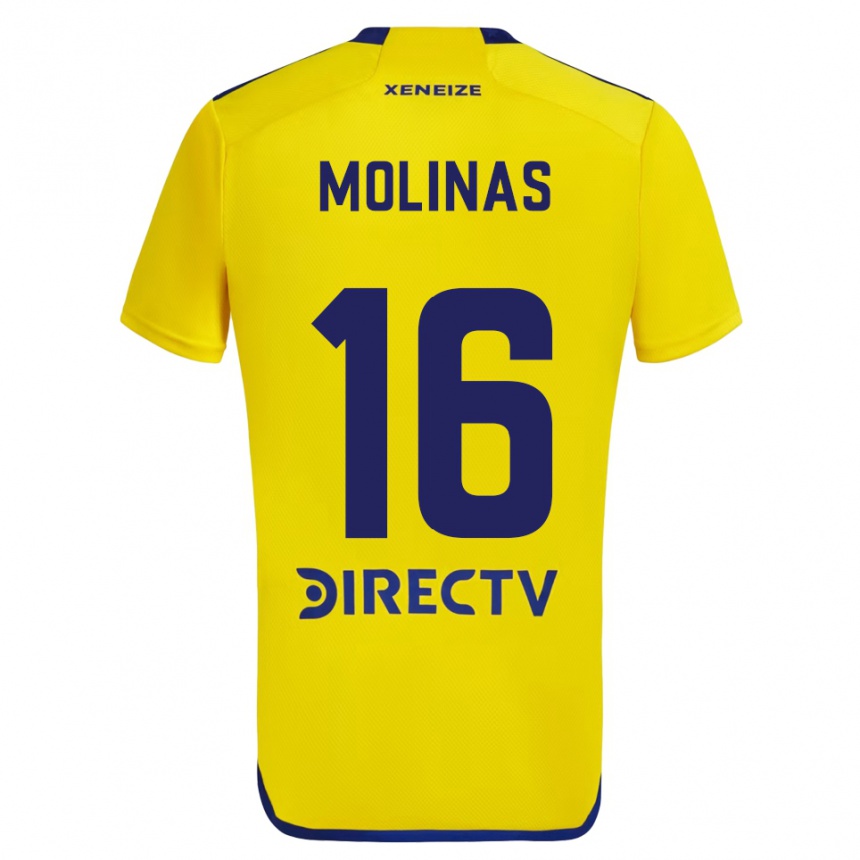 Kids Football Aaron Molinas #16 Yellow Blue Away Jersey 2024/25 T-Shirt Australia