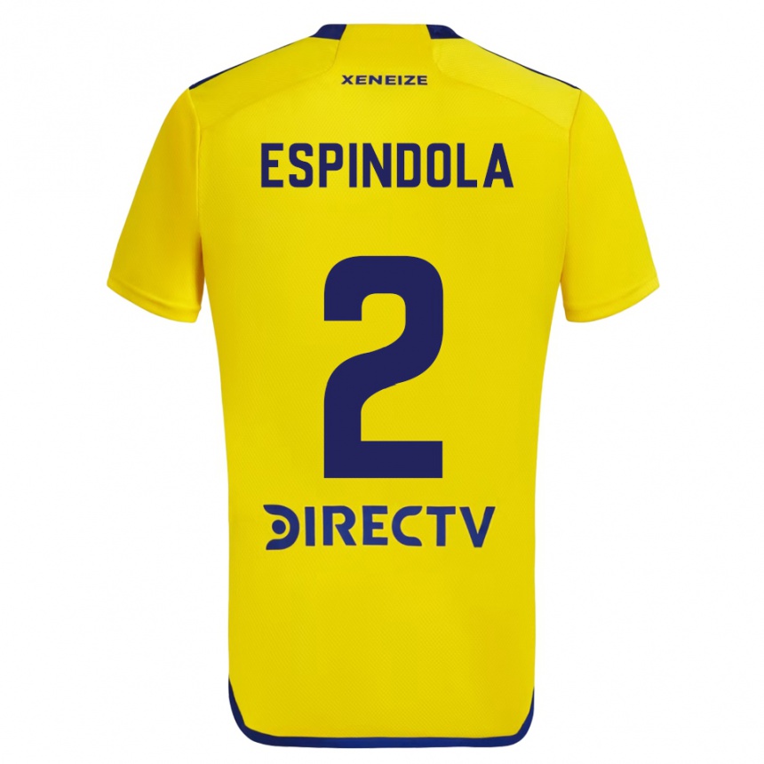 Kids Football Noelia Espindola #2 Yellow Blue Away Jersey 2024/25 T-Shirt Australia