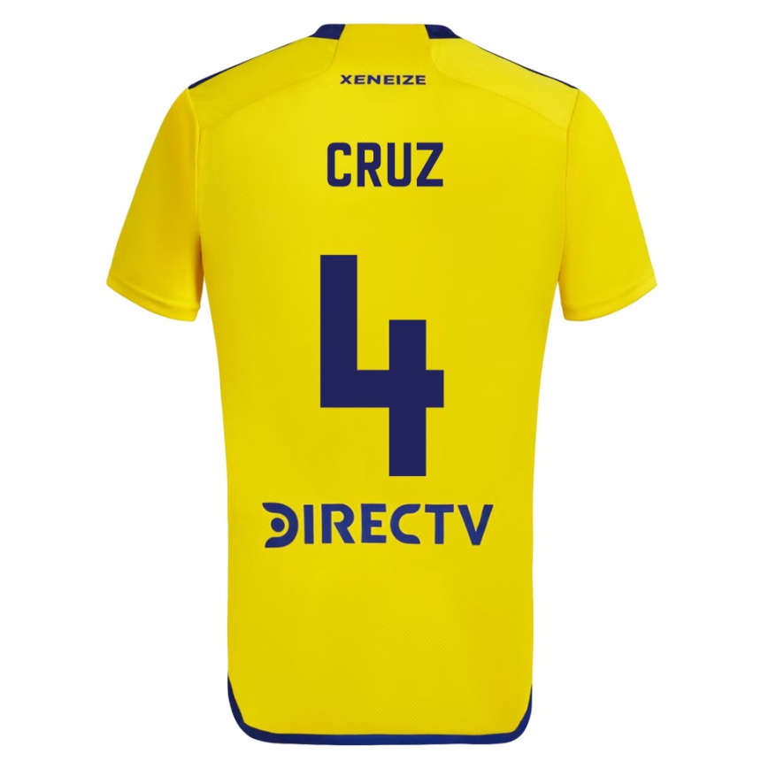 Kids Football Julieta Cruz #4 Yellow Blue Away Jersey 2024/25 T-Shirt Australia