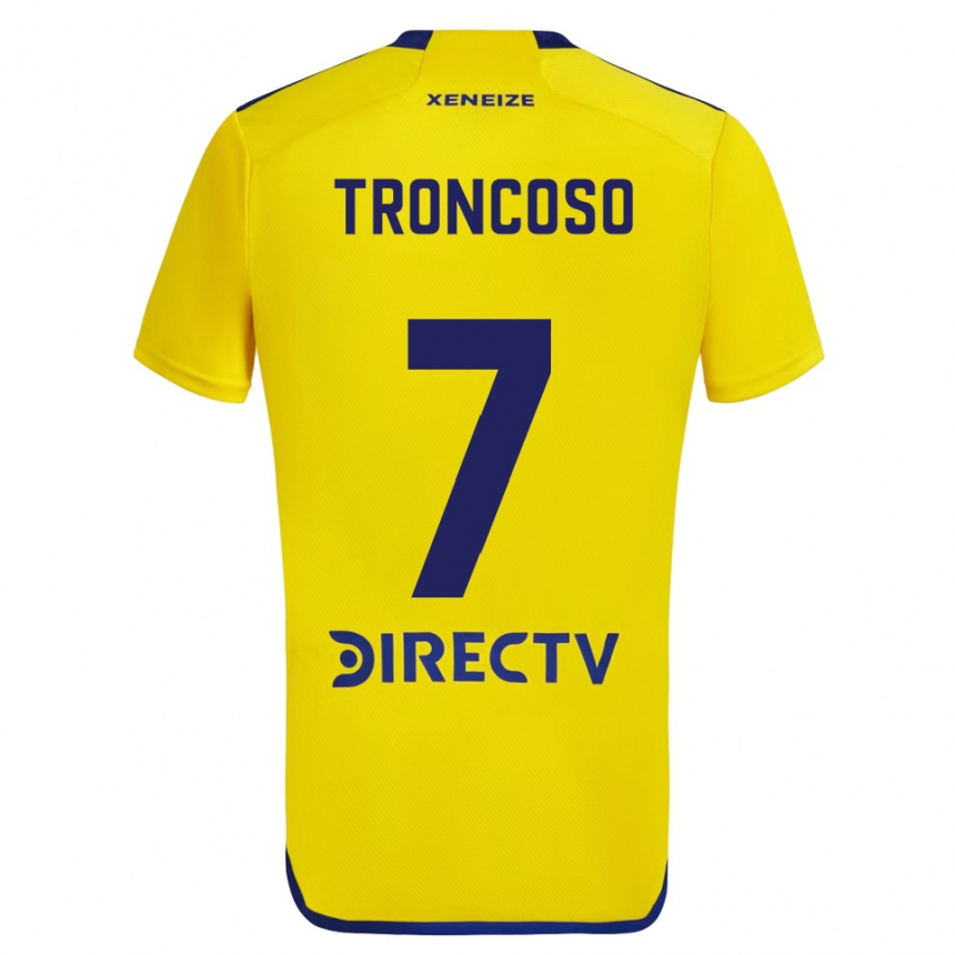 Kids Football Carolina Troncoso #7 Yellow Blue Away Jersey 2024/25 T-Shirt Australia