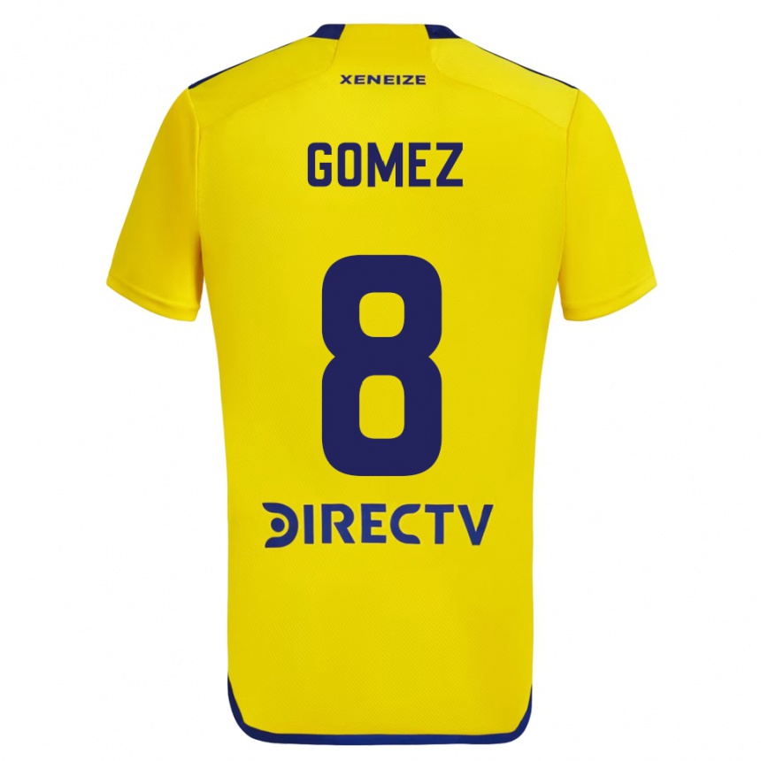 Kids Football Camila Gomez Ares #8 Yellow Blue Away Jersey 2024/25 T-Shirt Australia