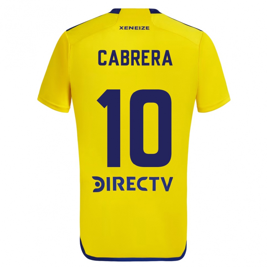 Kids Football Micaela Cabrera #10 Yellow Blue Away Jersey 2024/25 T-Shirt Australia