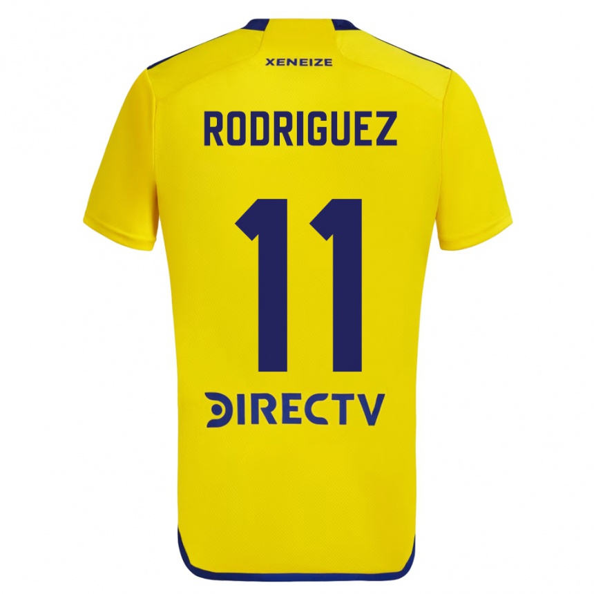 Kids Football Yamila Rodriguez #11 Yellow Blue Away Jersey 2024/25 T-Shirt Australia