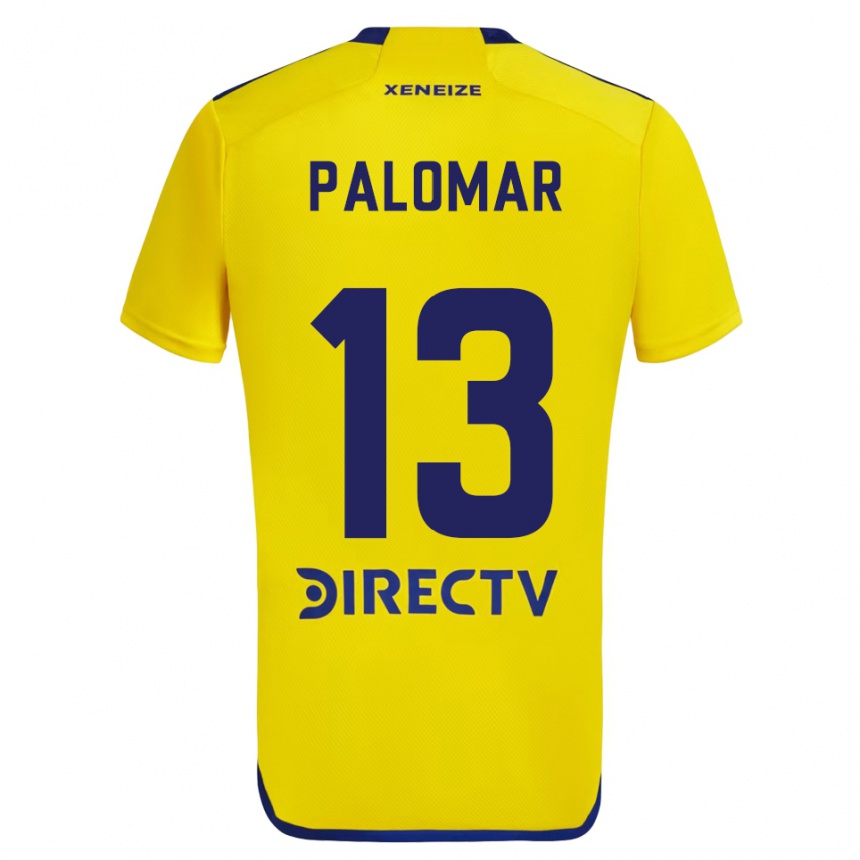 Kids Football Estefania Palomar #13 Yellow Blue Away Jersey 2024/25 T-Shirt Australia