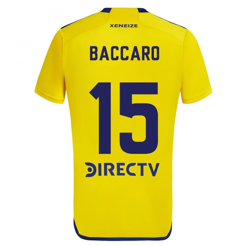 Kids Football Camila Baccaro #15 Yellow Blue Away Jersey 2024/25 T-Shirt Australia