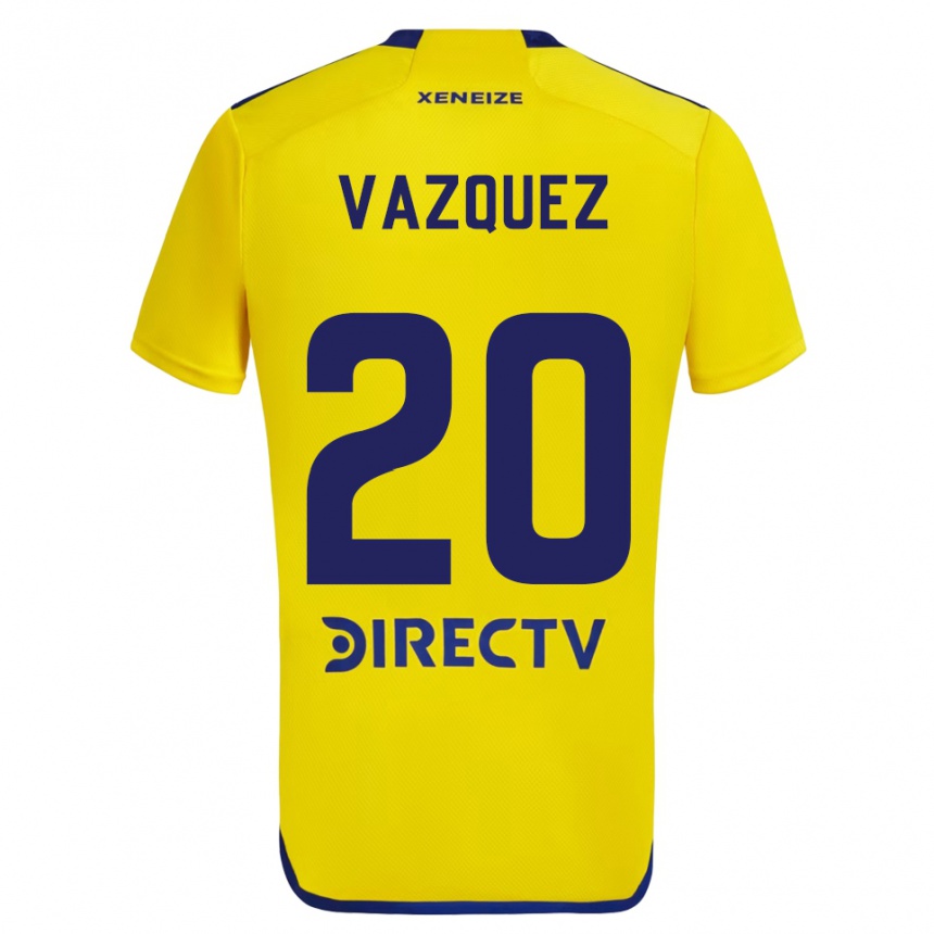 Kids Football Constanza Vazquez #20 Yellow Blue Away Jersey 2024/25 T-Shirt Australia