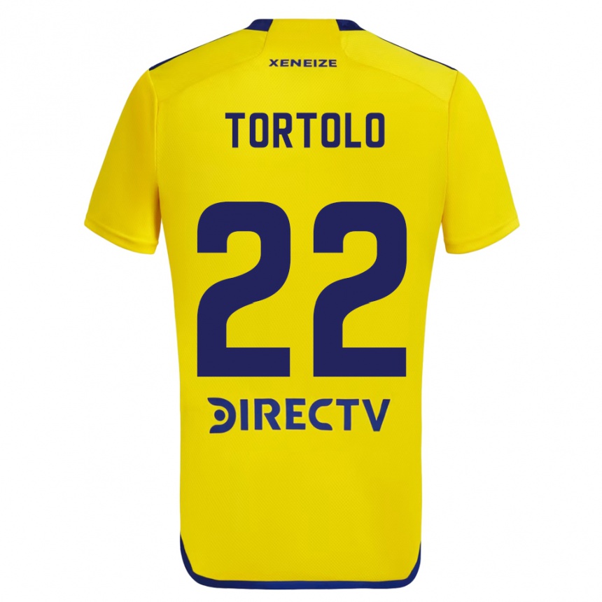 Kids Football Dulce Tortolo #22 Yellow Blue Away Jersey 2024/25 T-Shirt Australia