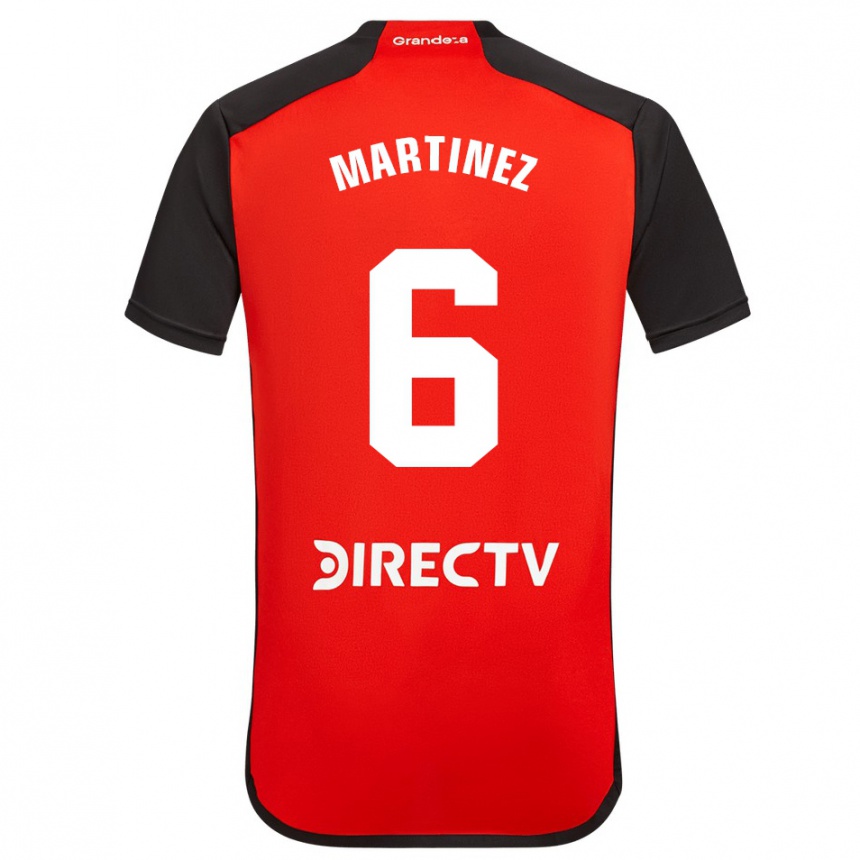 Kids Football David Martínez #6 Red Black White Away Jersey 2024/25 T-Shirt Australia