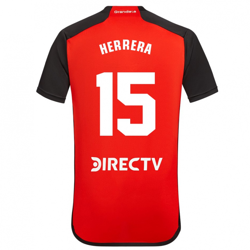 Kids Football Andrés Herrera #15 Red Black White Away Jersey 2024/25 T-Shirt Australia