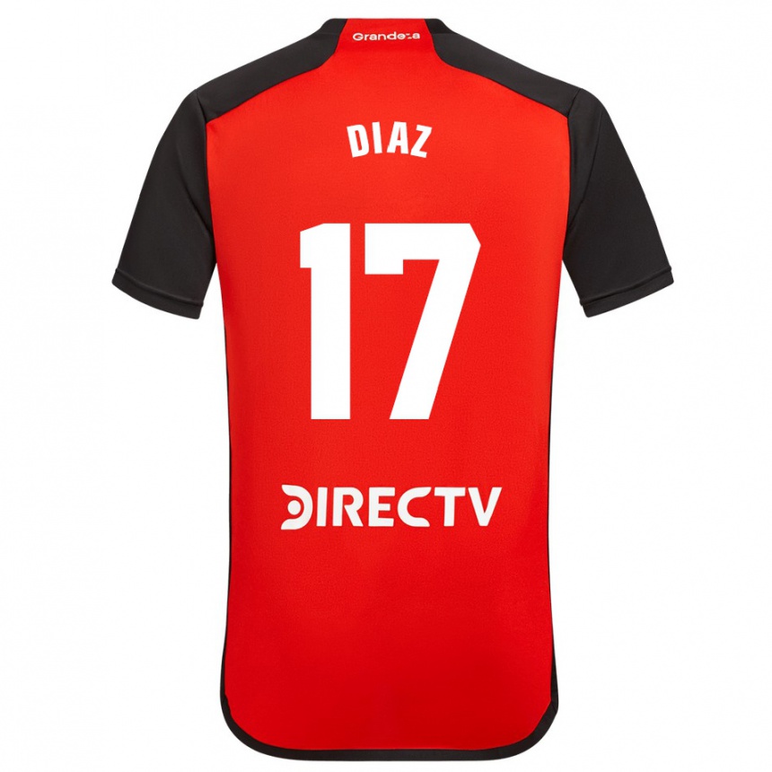 Kids Football Paulo Díaz #17 Red Black White Away Jersey 2024/25 T-Shirt Australia