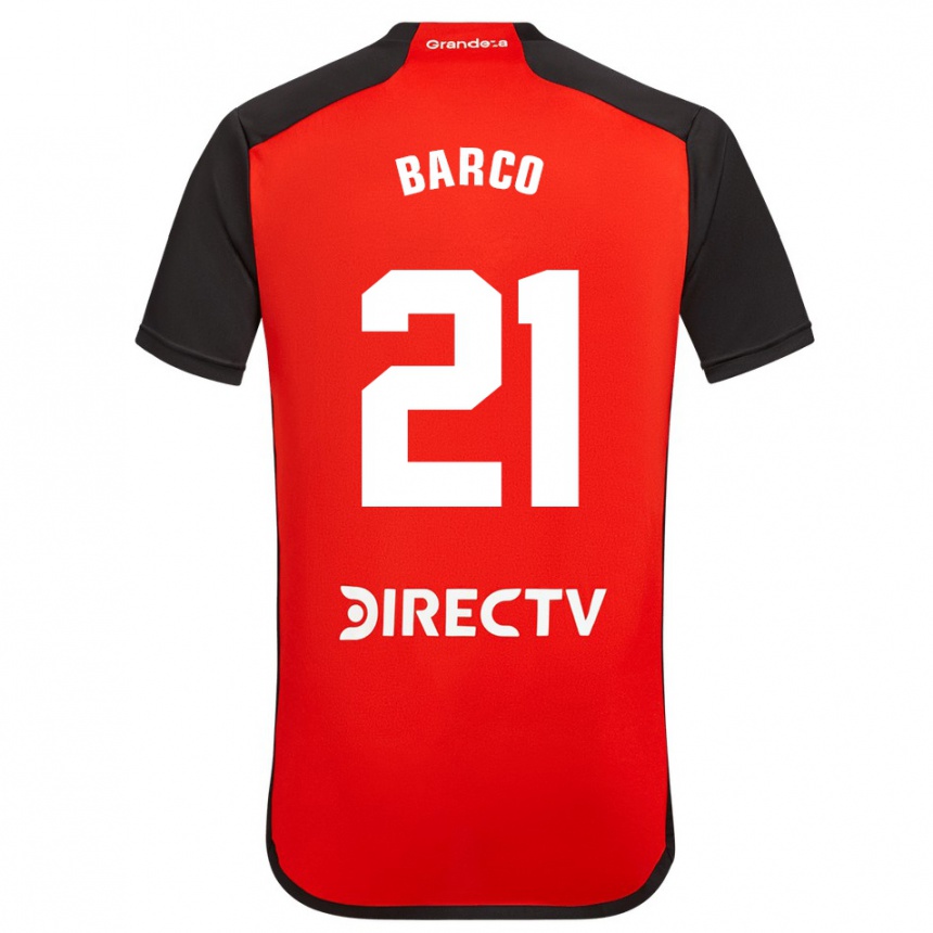 Kids Football Esequiel Barco #21 Red Black White Away Jersey 2024/25 T-Shirt Australia