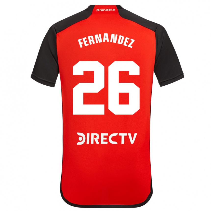 Kids Football Nacho Fernández #26 Red Black White Away Jersey 2024/25 T-Shirt Australia