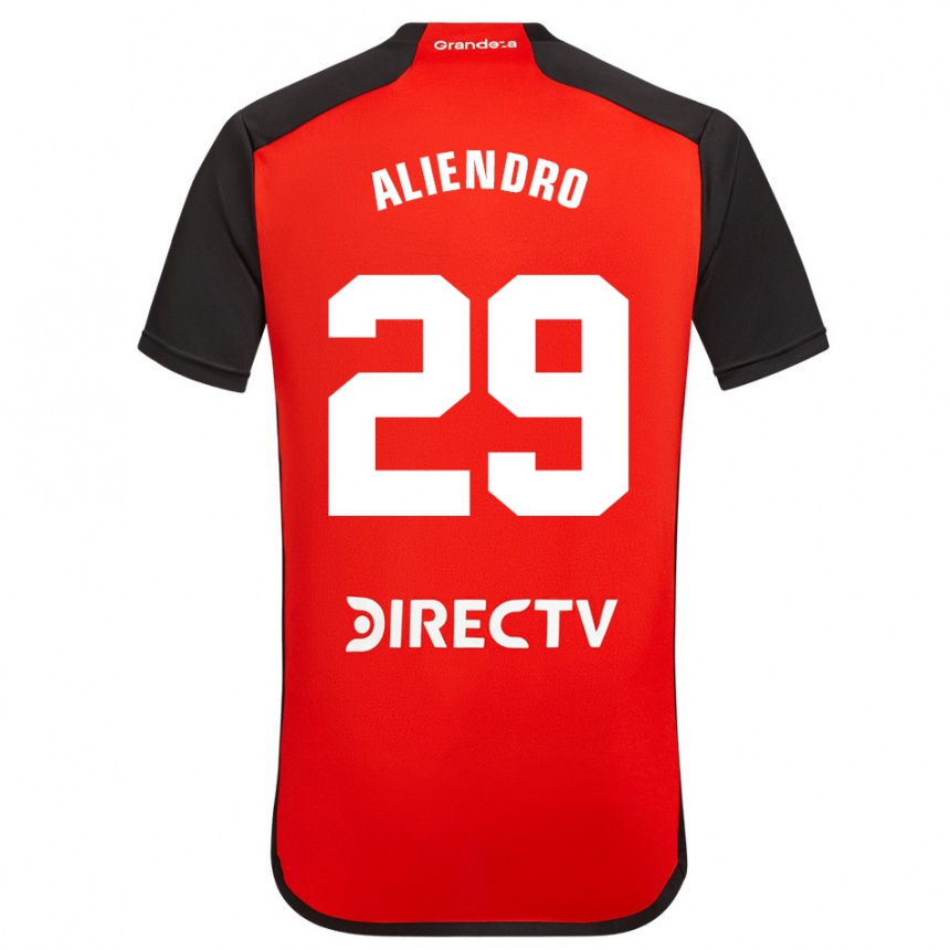 Kids Football Rodrigo Aliendro #29 Red Black White Away Jersey 2024/25 T-Shirt Australia