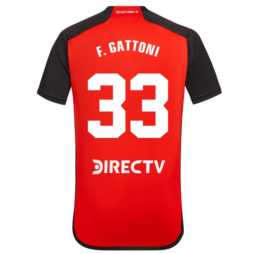 Kids Football Federico Gattoni #33 Red Black White Away Jersey 2024/25 T-Shirt Australia