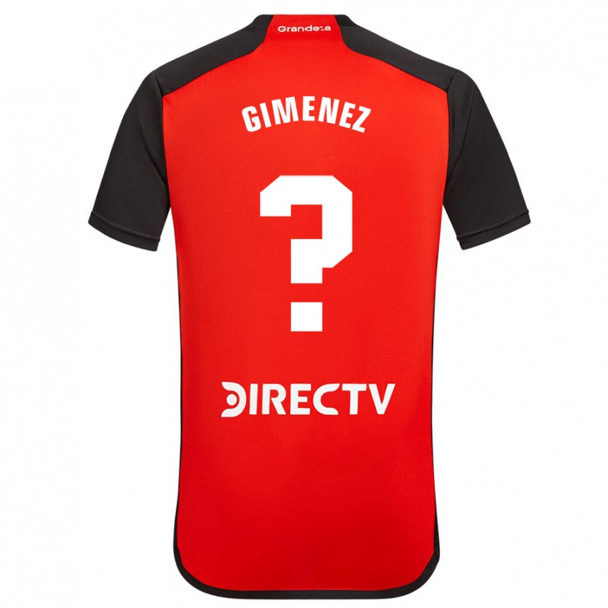 Kids Football Ulises Giménez #0 Red Black White Away Jersey 2024/25 T-Shirt Australia