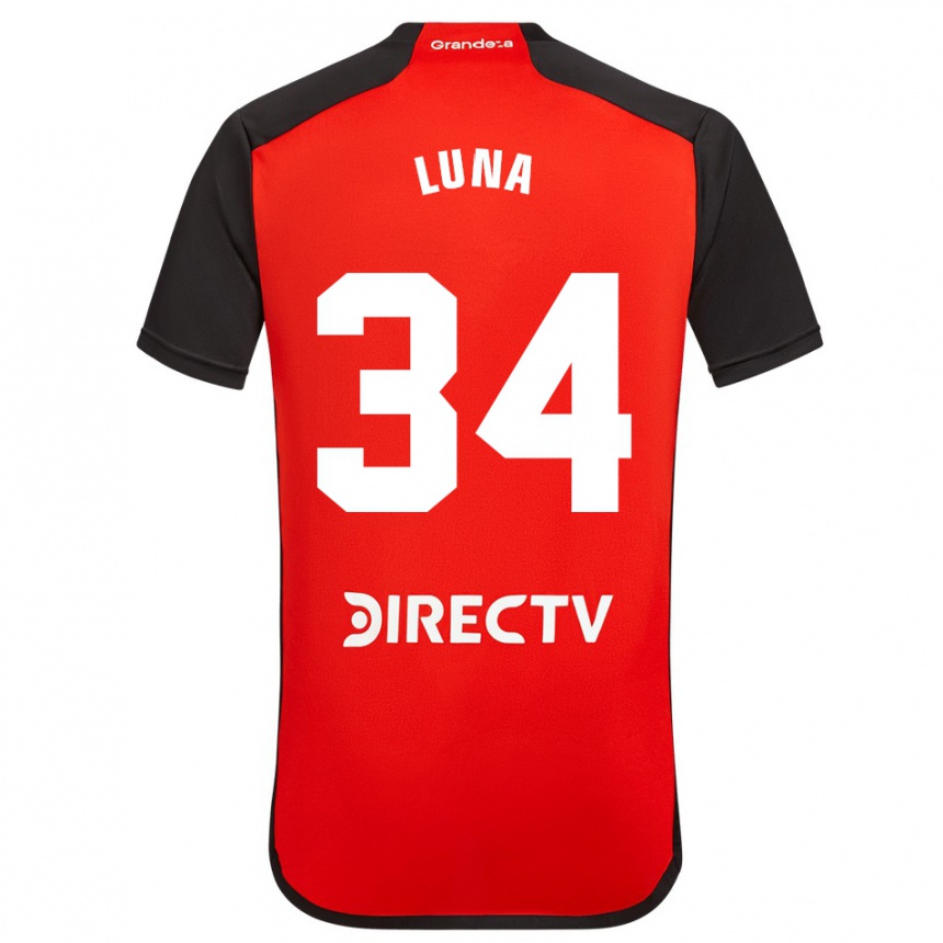 Kids Football Jonás Luna #34 Red Black White Away Jersey 2024/25 T-Shirt Australia