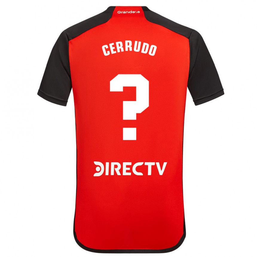 Kids Football Valentín Cerrudo #0 Red Black White Away Jersey 2024/25 T-Shirt Australia