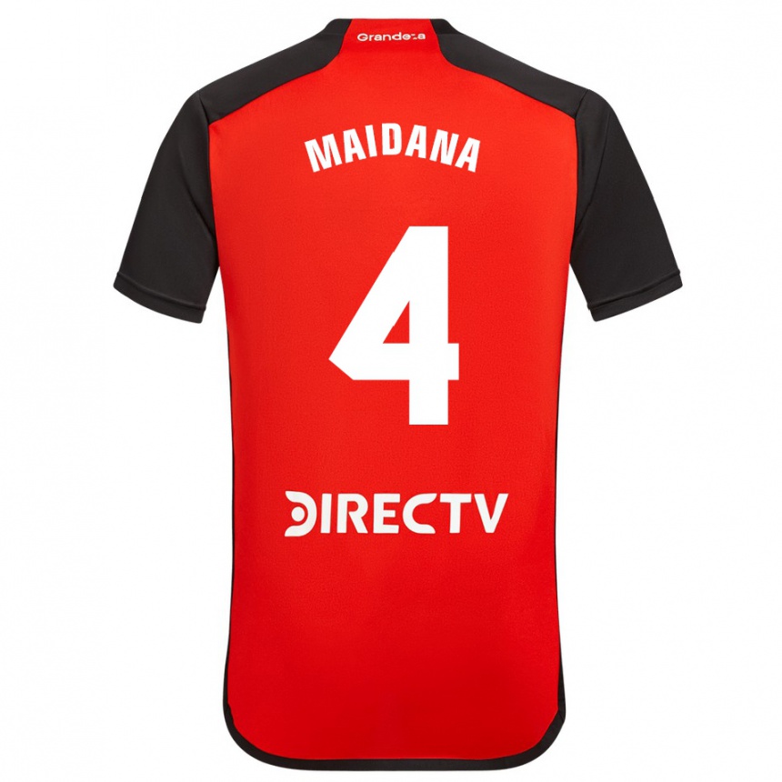 Kids Football Jonatan Maidana #4 Red Black White Away Jersey 2024/25 T-Shirt Australia