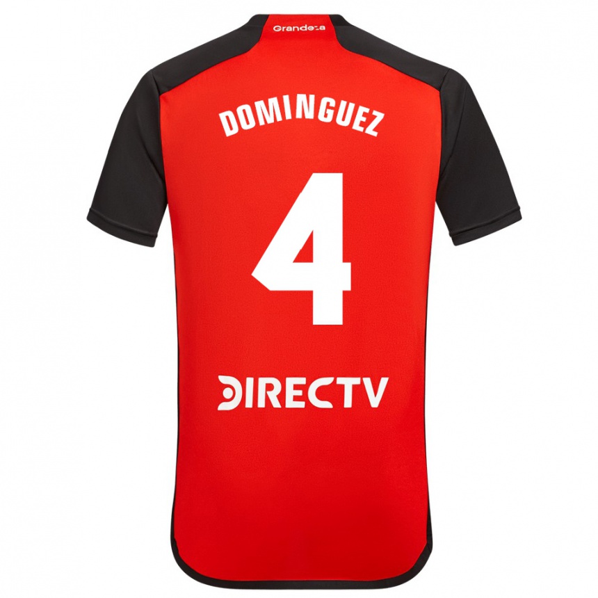 Kids Football Evelyn Sofía Domínguez #4 Red Black White Away Jersey 2024/25 T-Shirt Australia