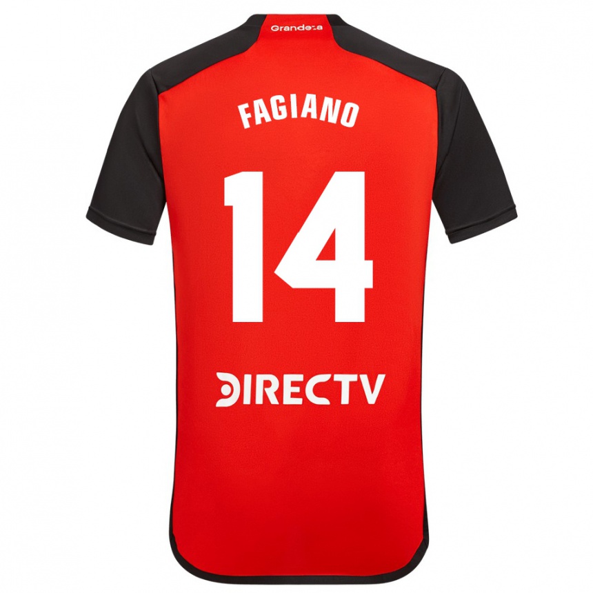 Kids Football Paloma Fagiano #14 Red Black White Away Jersey 2024/25 T-Shirt Australia