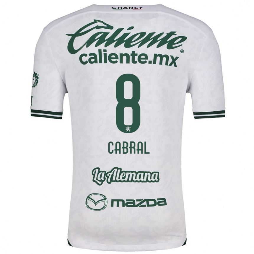 Kids Football Luciano Cabral #8 White Green Away Jersey 2024/25 T-Shirt Australia