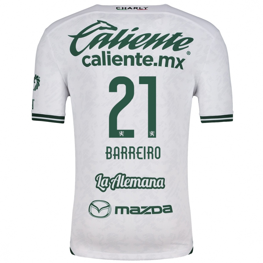 Kids Football Stiven Barreiro #21 White Green Away Jersey 2024/25 T-Shirt Australia