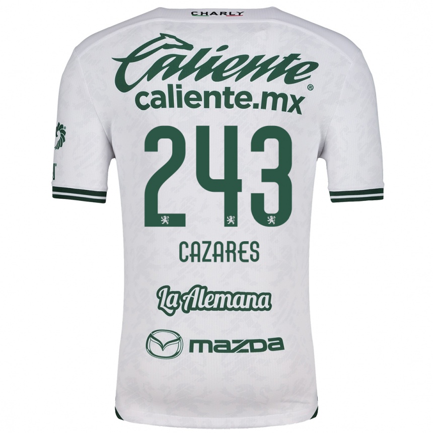 Kids Football Juan Cázares #243 White Green Away Jersey 2024/25 T-Shirt Australia