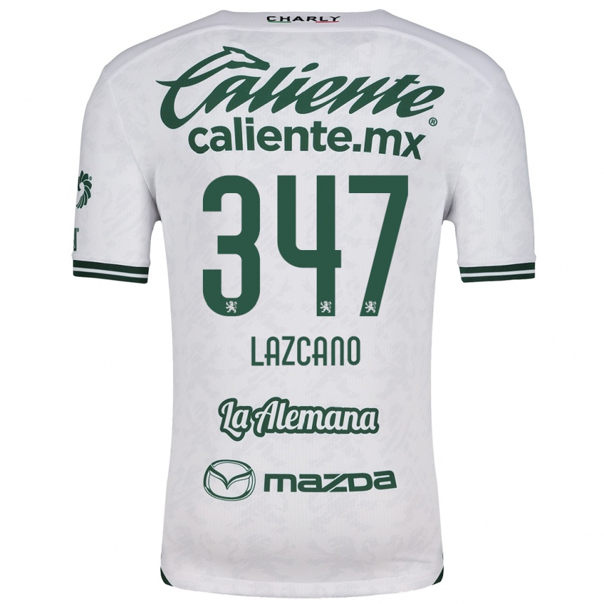 Kids Football Evan Lazcano #347 White Green Away Jersey 2024/25 T-Shirt Australia