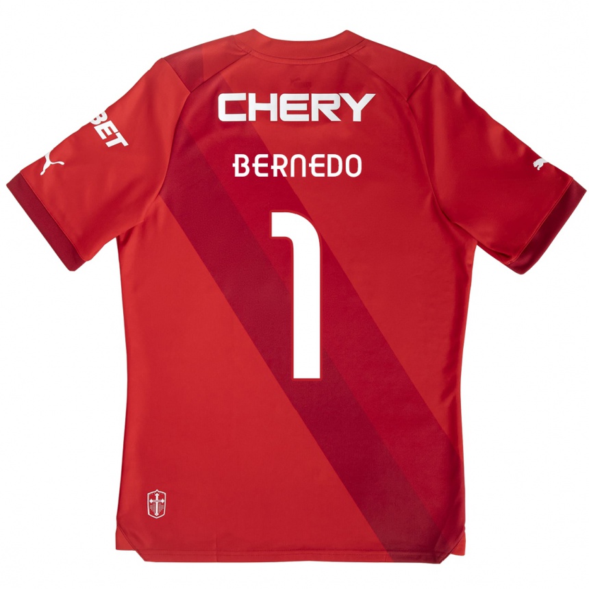 Kids Football Vicente Bernedo #1 Red White Away Jersey 2024/25 T-Shirt Australia