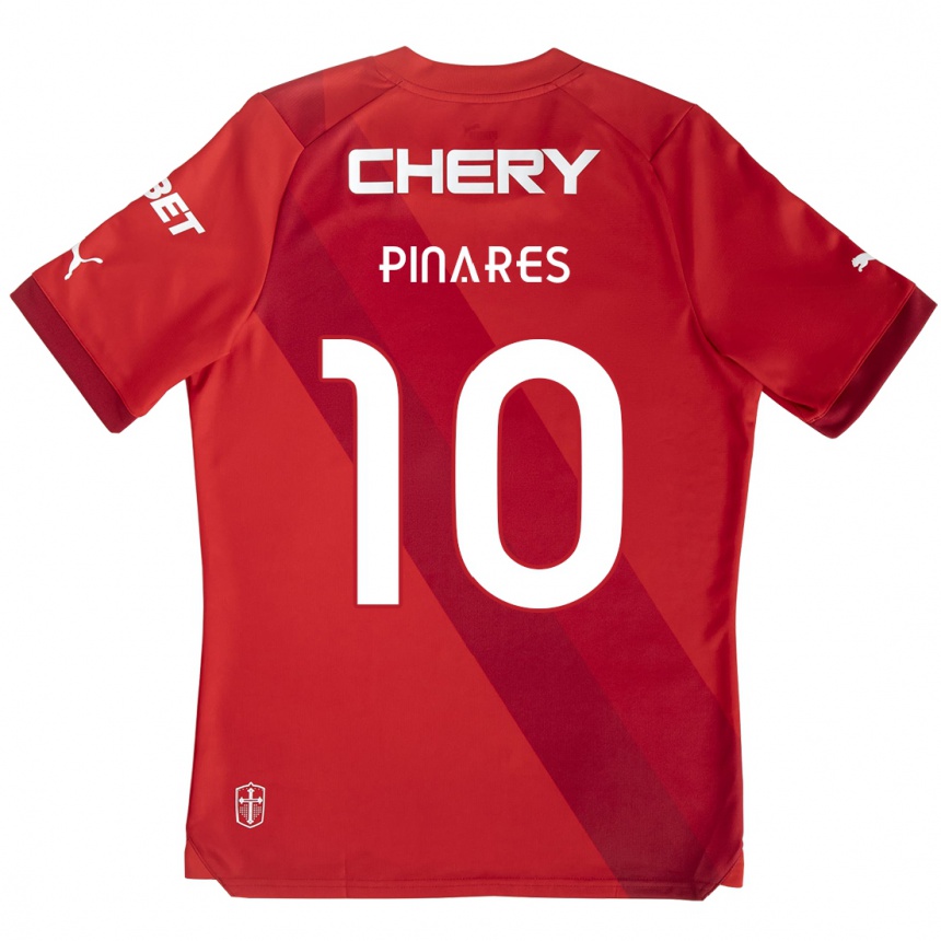 Kids Football César Pinares #10 Red White Away Jersey 2024/25 T-Shirt Australia