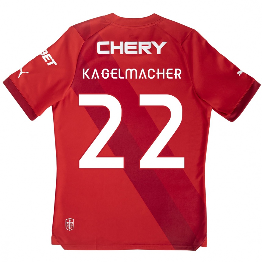 Kids Football Gary Kagelmacher #22 Red White Away Jersey 2024/25 T-Shirt Australia