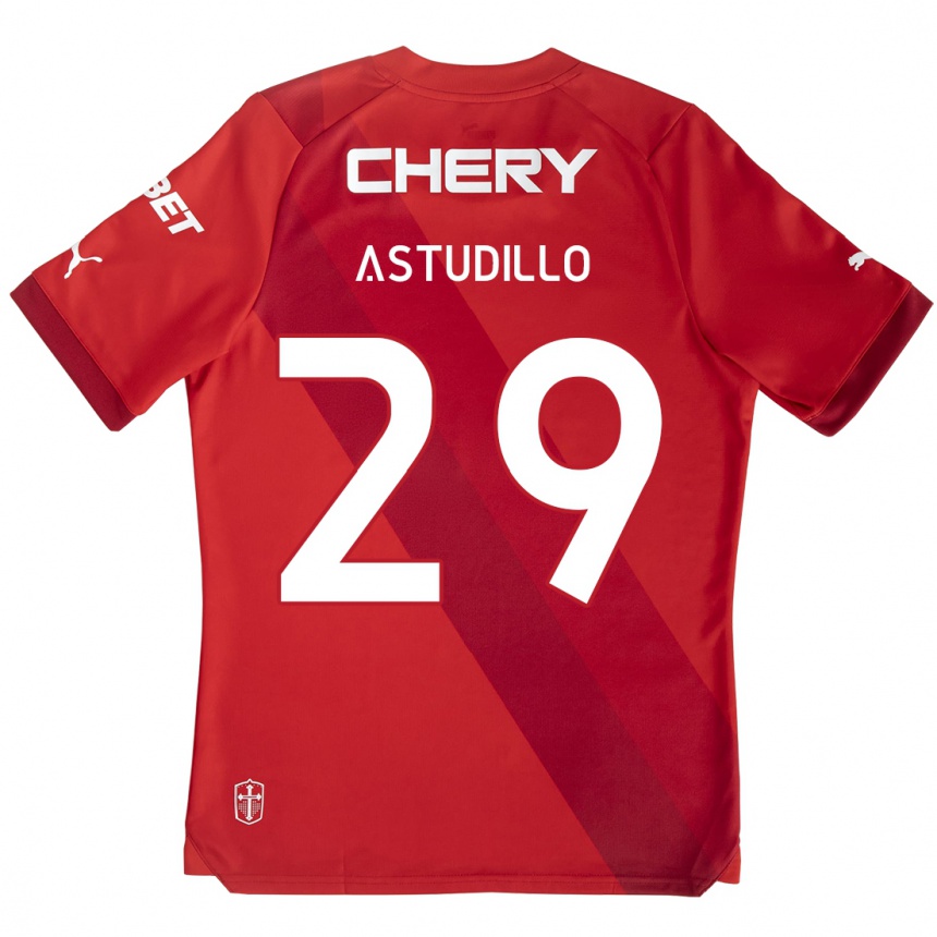 Kids Football Aaron Astudillo #29 Red White Away Jersey 2024/25 T-Shirt Australia