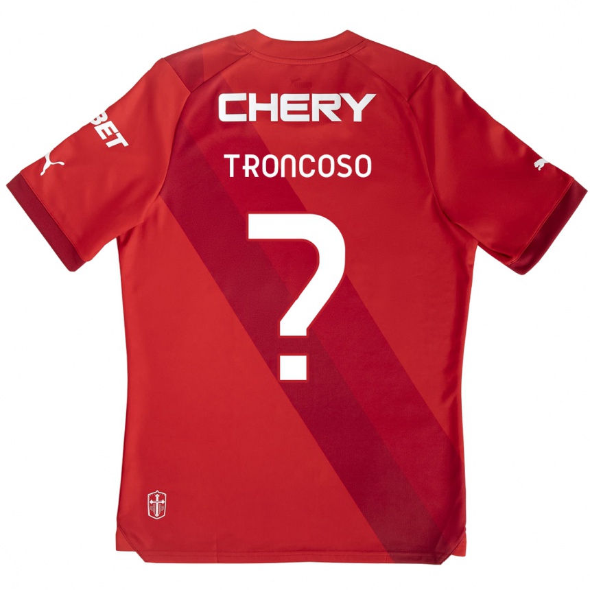 Kids Football Leonardo Troncoso #0 Red White Away Jersey 2024/25 T-Shirt Australia