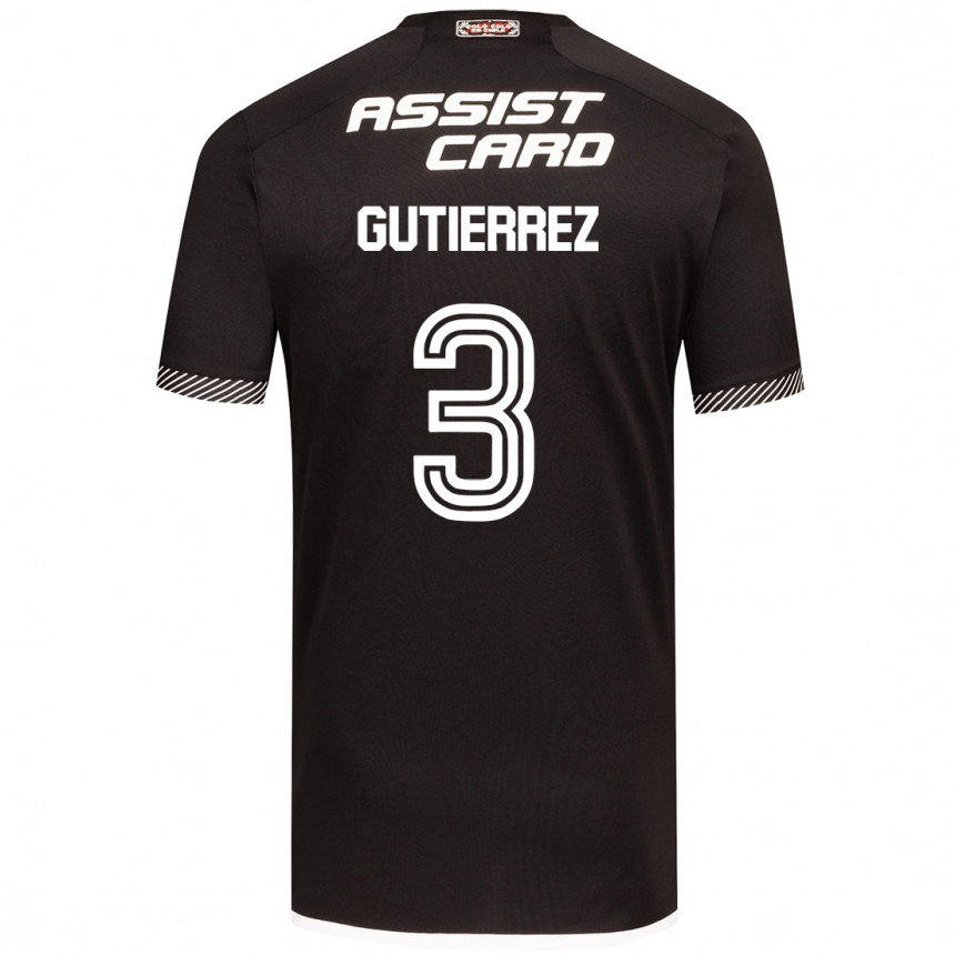 Kids Football Daniel Gutiérrez #3 Black White Away Jersey 2024/25 T-Shirt Australia