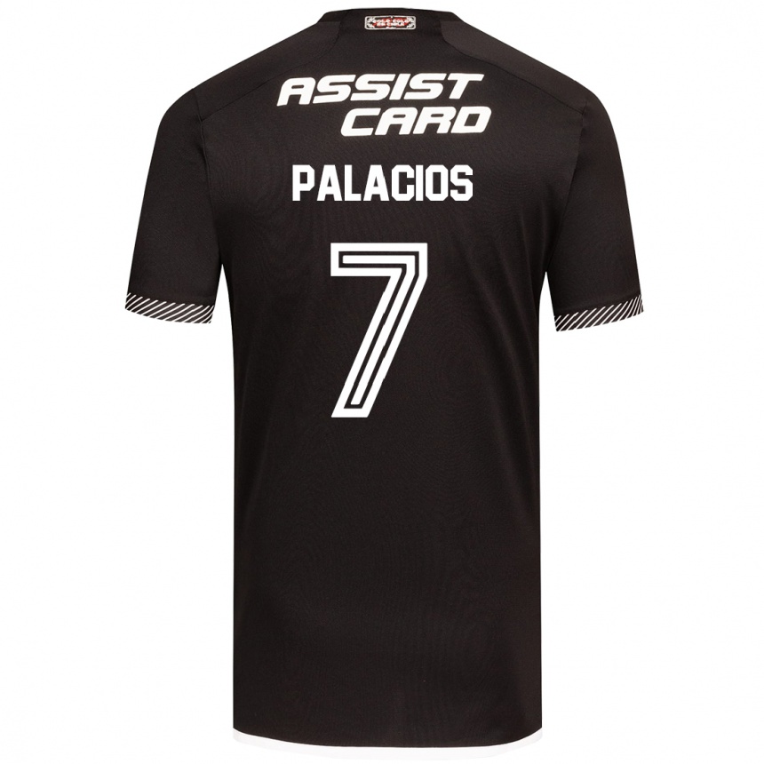 Kids Football Carlos Palacios #7 Black White Away Jersey 2024/25 T-Shirt Australia