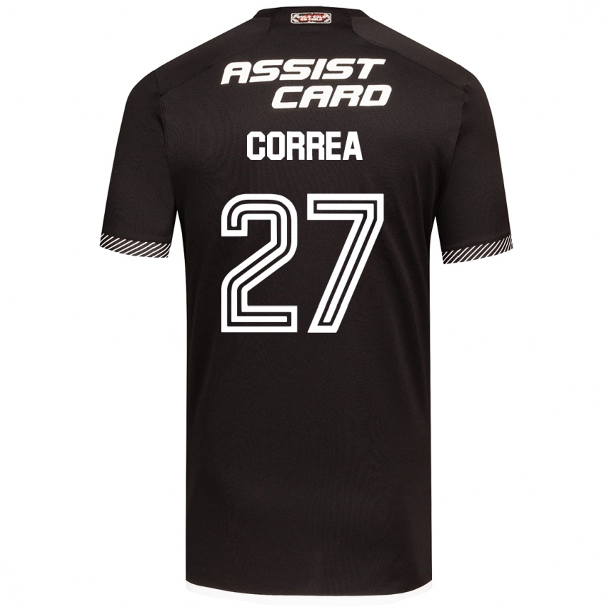 Kids Football Javier Correa #27 Black White Away Jersey 2024/25 T-Shirt Australia