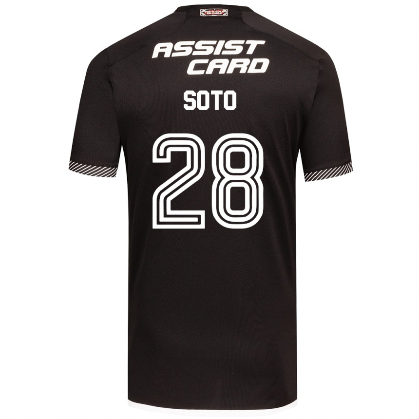 Kids Football Lucas Soto #28 Black White Away Jersey 2024/25 T-Shirt Australia