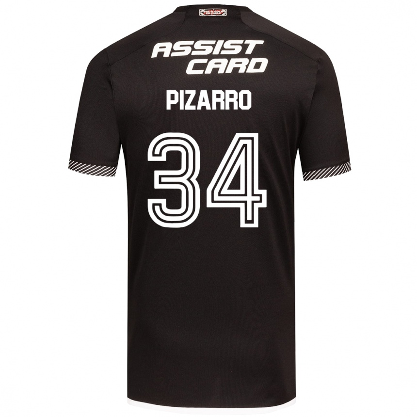 Kids Football Vicente Pizarro #34 Black White Away Jersey 2024/25 T-Shirt Australia