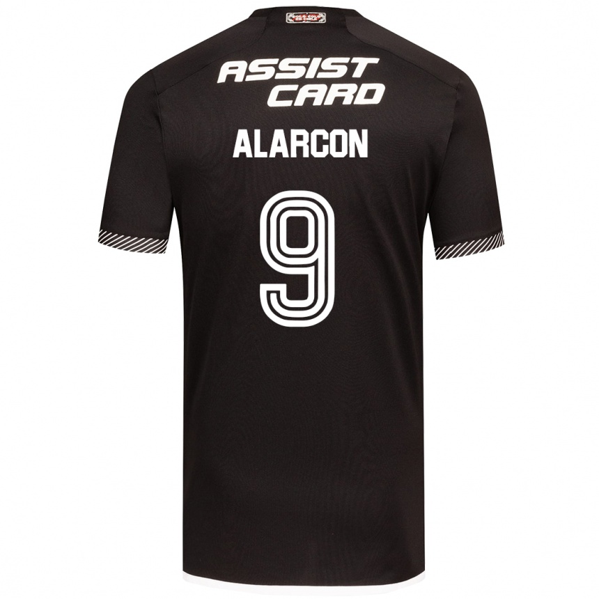 Kids Football Cristian Alarcón #9 Black White Away Jersey 2024/25 T-Shirt Australia