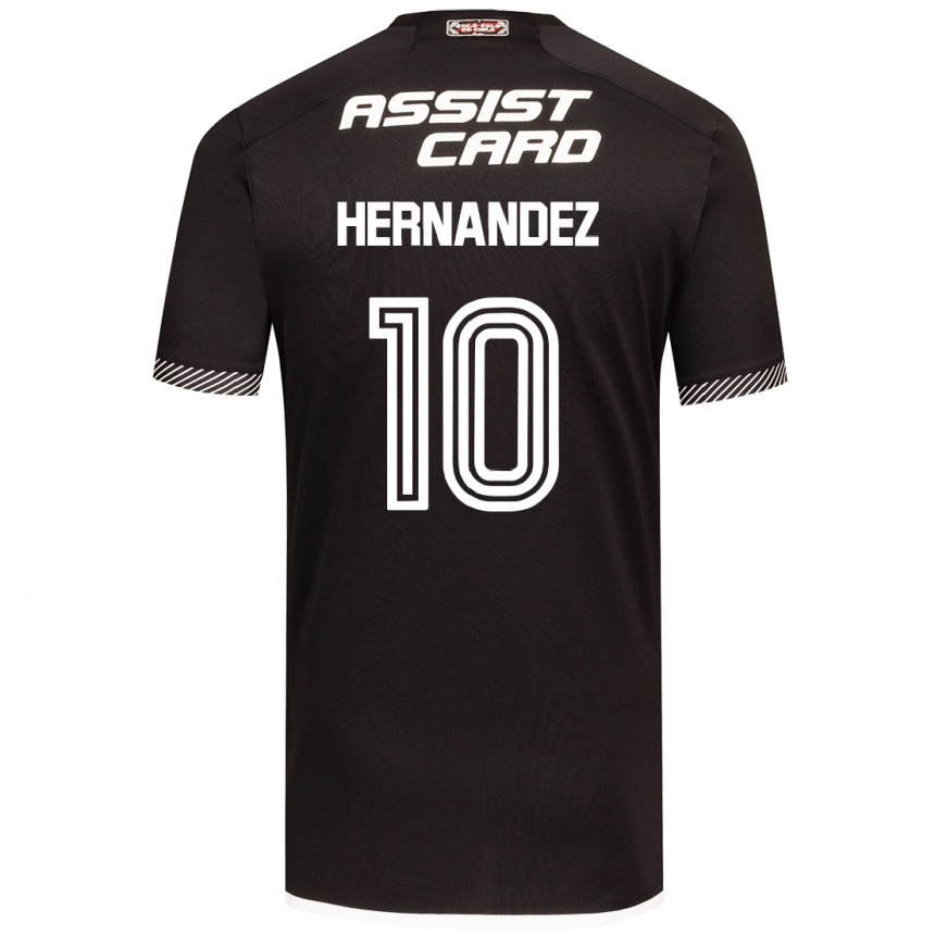 Kids Football Leandro Hernández #10 Black White Away Jersey 2024/25 T-Shirt Australia