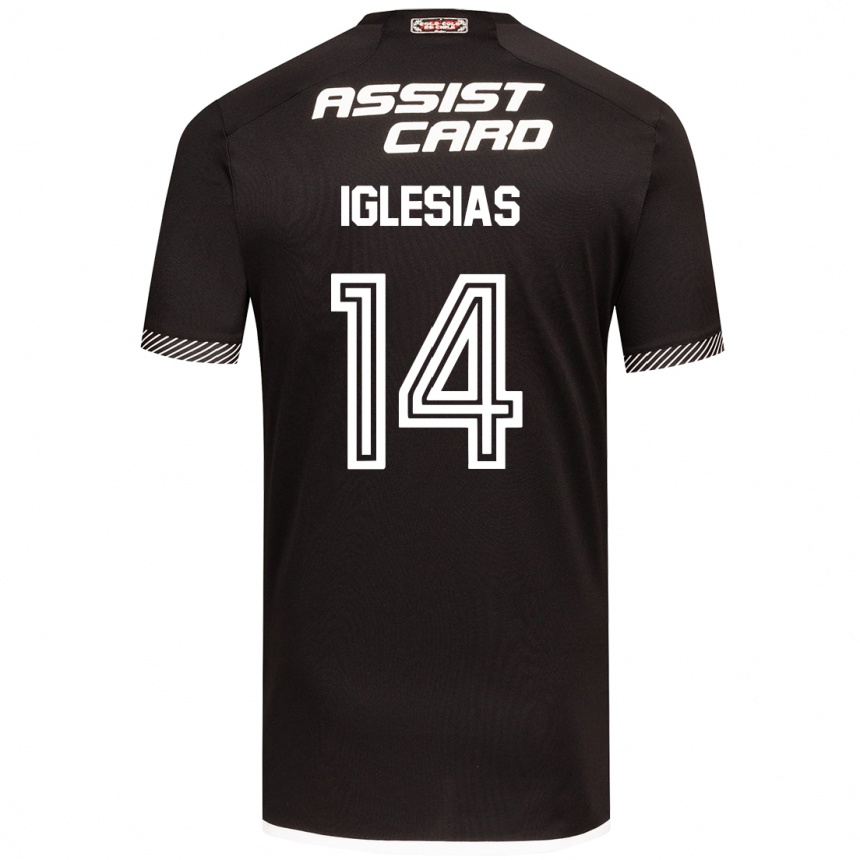 Kids Football Luciano Iglesias #14 Black White Away Jersey 2024/25 T-Shirt Australia