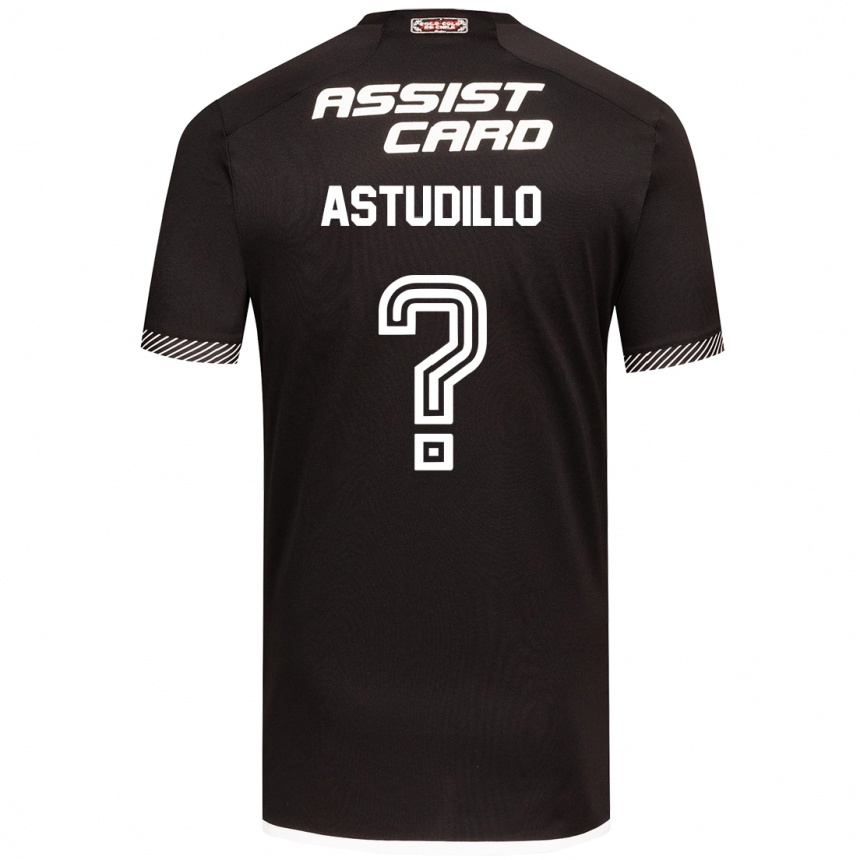 Kids Football Jerall Astudillo #0 Black White Away Jersey 2024/25 T-Shirt Australia