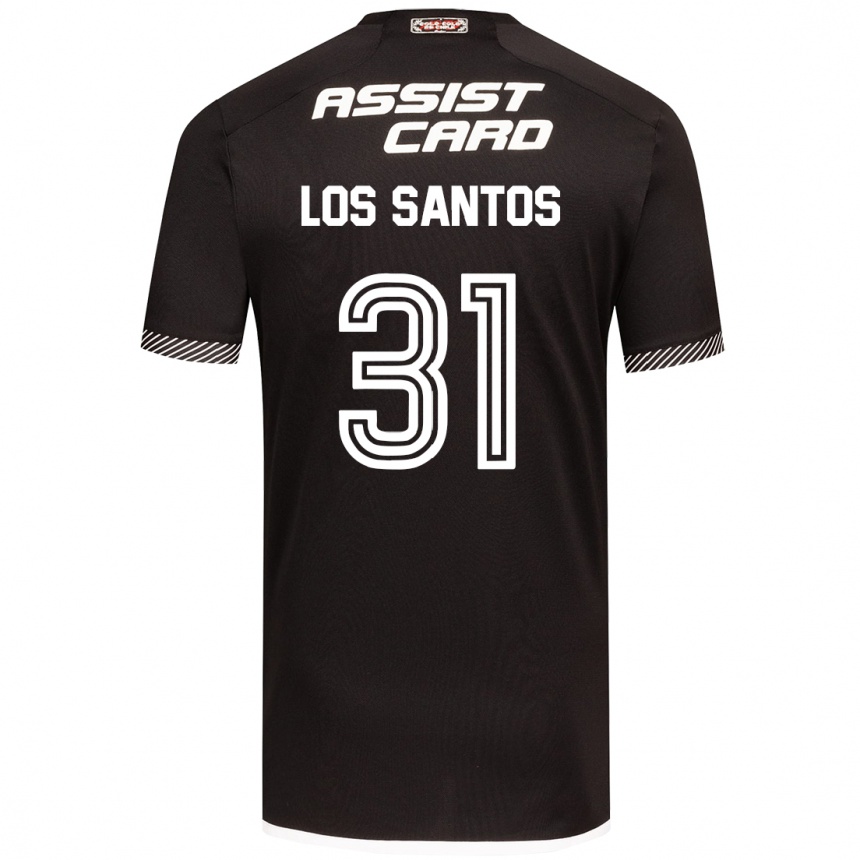 Kids Football Matías De Los Santos #31 Black White Away Jersey 2024/25 T-Shirt Australia