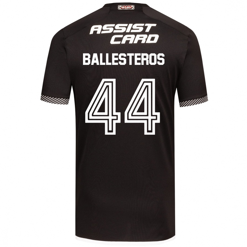 Kids Football Martín Ballesteros #44 Black White Away Jersey 2024/25 T-Shirt Australia