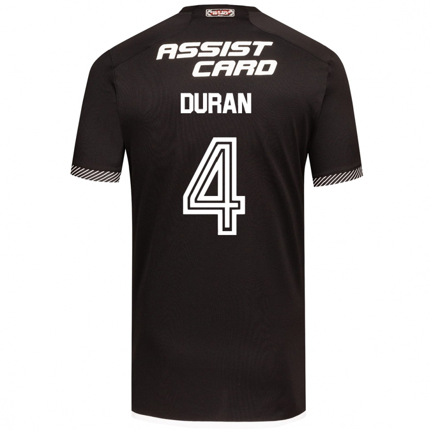 Kids Football Elisa Durán #4 Black White Away Jersey 2024/25 T-Shirt Australia